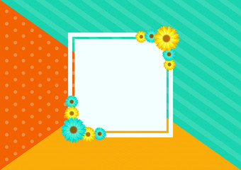 white frame colorfull background