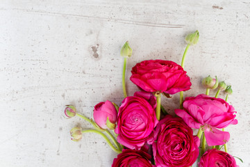 Flowers flat lay composition