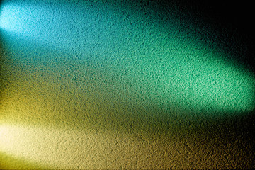 Light green ray shines to meet the yellow and blue