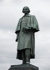 Monument to Russian writer Nikolai Gogol on Gogol Boulevard in Moscow