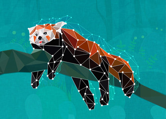 red panda triangle art