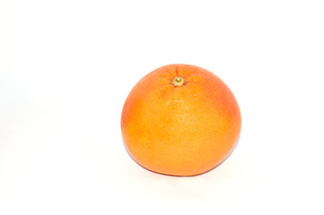 One tangerine on a white background close-up