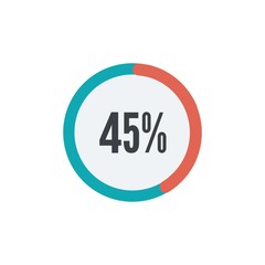 of circle percentage diagrams from 45% ready-to-use for web design, user interface UI or infographic