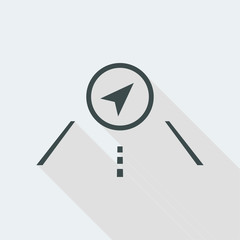 Road direction indicator. Flat, clean, minimal and isolated vector illustration with minimal and modern design.