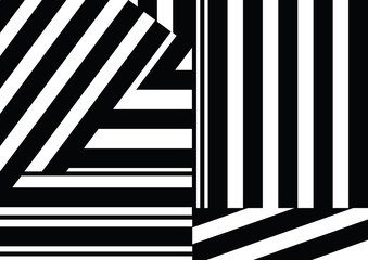 Seamless pattern with black white striped lines.