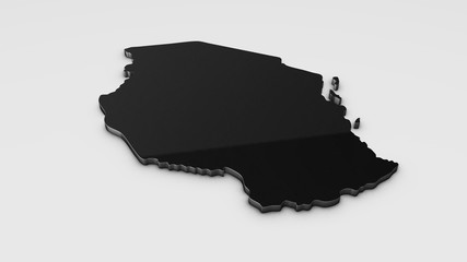 Fototapeta premium Tanzania 3D map illustration.
