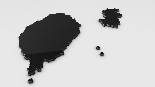 Sao Tome and Principe 3D map illustration.