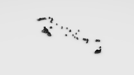 The Bahamas 3D map illustration.