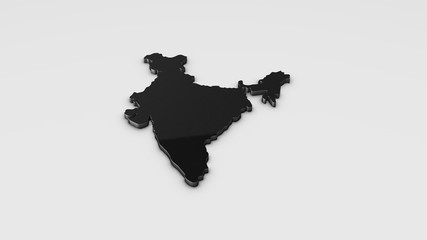India 3D map illustration.