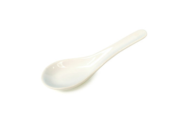 Ceramic spoon  on white background.With Clipping Path