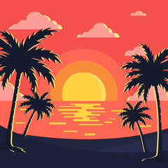 sunset & beach background