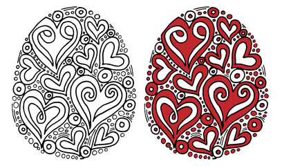 Easter Egg with abstract form for coloring book or page and other design