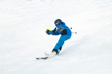 Fototapeta na wymiar skier on a mountain slope