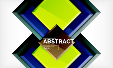 Geometric abstract background, modern square design