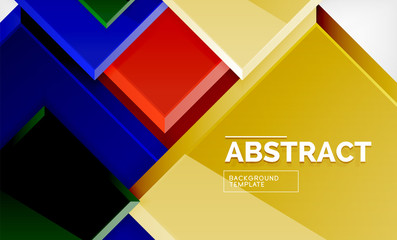 Geometric abstract background, modern square design