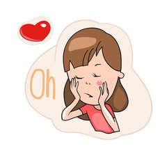 Color illustrations, a set of stickers for social networks, people's emotions