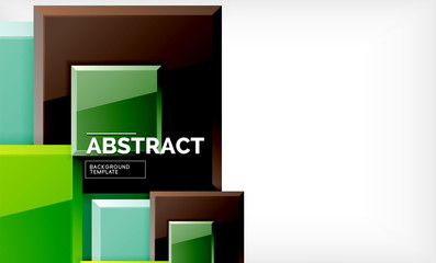 Square abstract background, glossy geometric design