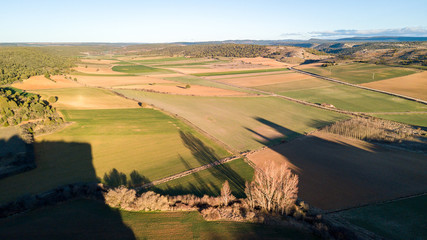 Obraz premium aerial view of countryside fields