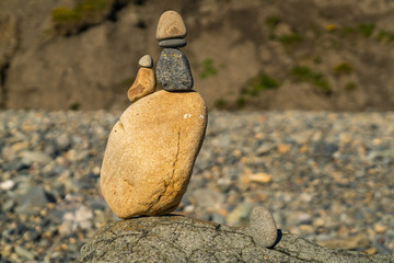 Stones at the pebble beach of Druidston Haven, Pembrokeshire, Dyfed, Wales, UK