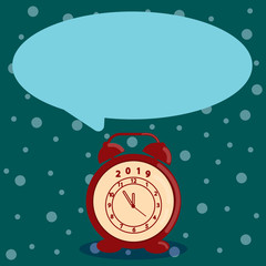 Round Blank Speech Balloon in Pastel Shade and Colorful Analog Alarm Clock Copy Space design Empty template text for Ad, promotion, poster, flyer, web banner, article