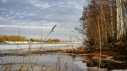 spring river and forest