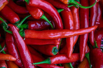 Close up bunch of  fresh red chilli