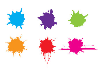 vector splatter color paint . paint splashes set.vector illustration