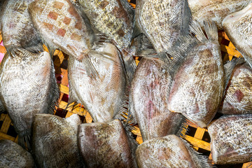 Snakeskin gourami Fish dried in market