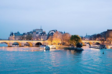 Siene River at dusk in Paris