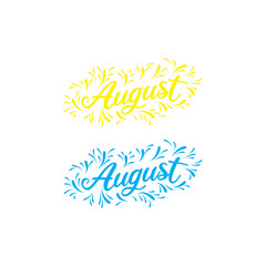 august - hand drawn august lettering phrase isolated on the white background. - Vector