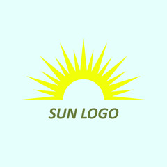 Abstract creative sun logo design element. Sunset, sunrise vector illustration