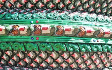 Great naga statue, King of nagas,Serpent. Naga statue at Banden temple, Chiang Mai. Thailand.