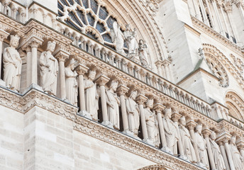 Fototapeta premium Notre-Dame Cathedral (Cathedrale Notre-Dame de Paris), close up. Paris, France