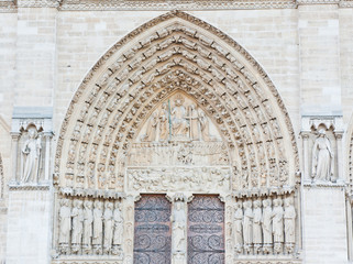 Obraz premium Notre-Dame Cathedral (Cathedrale Notre-Dame de Paris), close up. Paris, France