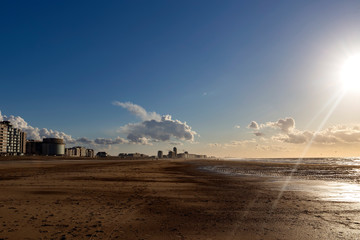 North Sea beach in Ostend, Belgium