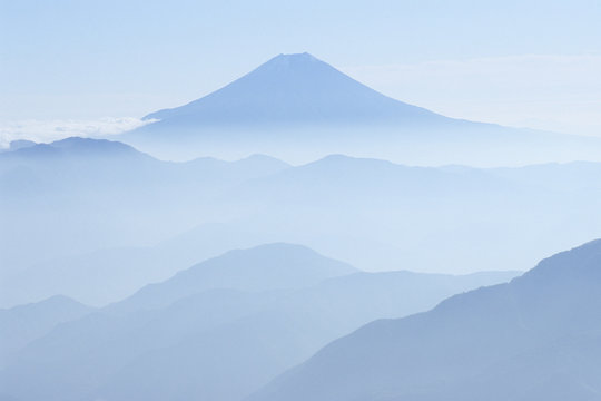 Mt.Fuji from Mt.Colander, Southern Alps - 南アルプス・笊ヶ岳から望む富士山