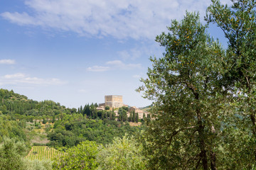 Fototapeta na wymiar Ripa d'Orcia castle view, Tuscany landmark, Italy