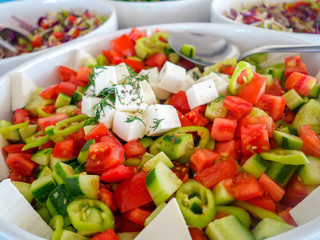 Healthy traditional Turkish salad and bowl