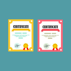 Certificate vector illustration in flat design