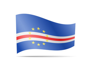 Waving Cape Verde flag in the wind. Flag on white background vector illustration