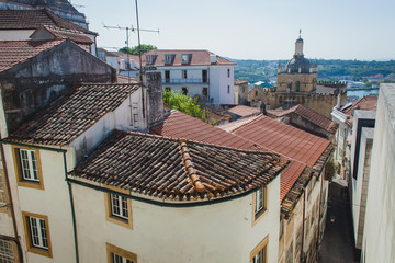 Obraz premium view on small old european city, Coimbra