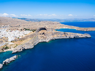 Lindos Acropolis and beach, Rhodes