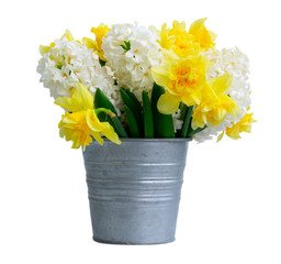 Easter scene with colored eggs