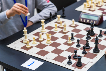 Children's chess tournament under the patronage of world champion Sergey Karyakina. Moscow. Russia