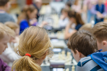 Children's chess tournament under the patronage of world champion Sergey Karyakina. Moscow. Russia