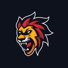 Lion Esport Mascot Logo Template