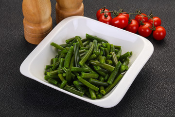 Green beans in the bowl