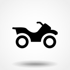 Fototapeta premium ATV front view isolated vector icon off-road motorcycles sign on white background.