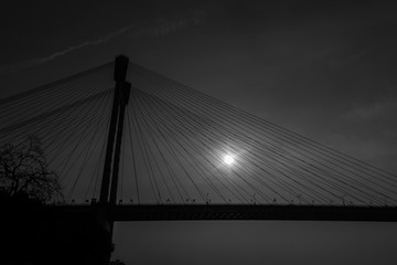 Black and White Landscape of Bridge