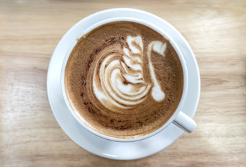 Coffee cup, A cup of hot latte coffee with latte art